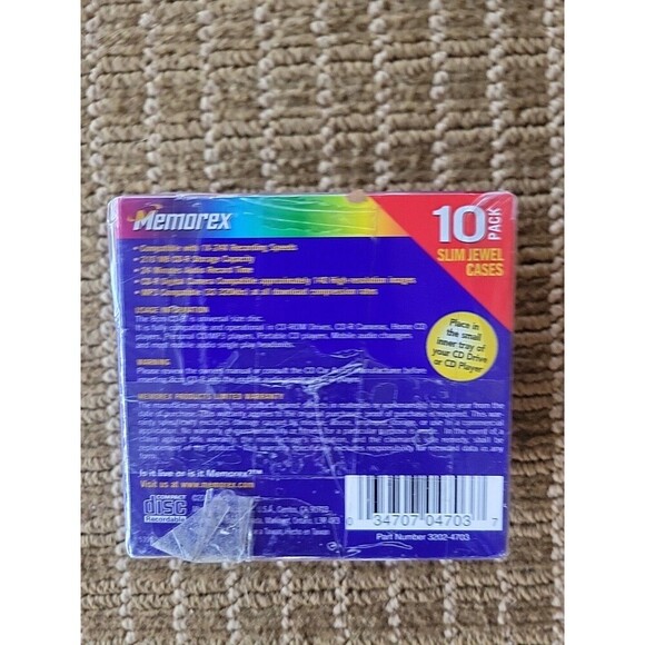 New 10-Pack of Memorex Cool Colors Pocket CD-R 24X 210 MB 24 Minute Sealed! - Picture 2 of 4